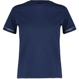 Trendyol navy blue 100% cotton embroidery detailed basic crew neck knitted t-shirt Cene
