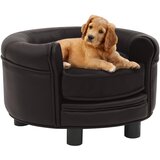 vidaXL Sofa za pse smeđa 48 x 48 x 32 cm od pliša i umjetne kože Cijene