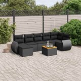  8-dijelni set vrtnih sofa od poliratana s jastucima crni | shoptok.hr