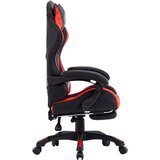 vidaXL racing stol z oporo za noge rdeče in črno umetno usnje | Shoptok.si