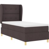 Box Spring Krevet s Madracem Tamno Smeđa 90x200 cm Tkanina | shoptok.hr