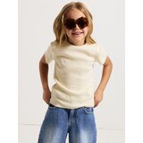Reserved Pamučna majica kratkih rukava s vezom - svjetložuto | shoptok.hr