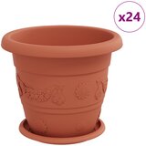  Saksije za biljke 24 pcs Crvena cigla Ø 26 x 21.5 cm Plastika | shoptok.hr