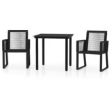  3-dijelni vrtni blagovaonski set crni Crna Dužina stola 80 cm | shoptok.hr