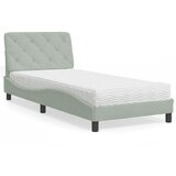 vidaXL Krevet s madracem svjetlosivi 90x190 cm baršunasti | shoptok.hr