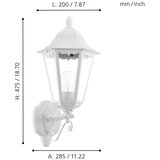 Eglo navedo spoljna zidna lampa/1, e27,bela | Eponuda.com