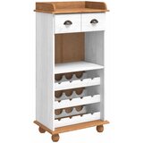  Ormar za vino ASKIM Bijela s medenim vrhom 57 x 37 x 114 cm | shoptok.hr