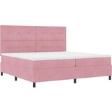  LED Box Spring Krevet Ružičasta 200 x 200 cm Baršun | shoptok.hr