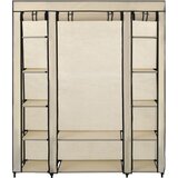 Furnova Garderobna omara s predelki in palicami krem 150x45x176cm blago, (21930066) | Shoptok.si
