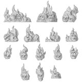 Green Stuff World Flaming Resin Skulls Set | Plamene smolaste lobanje set (30 kom, 1:48 razmera) | Eponuda.com