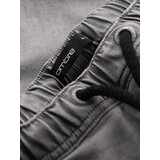 Ombre Men's denim short shorts with decorative stitching - light grey | shoptok.hr