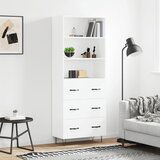 The Living Store Visoka omara bela 69,5x34x180 cm inženirski les - Visoka Omarica, (21430574) Cene