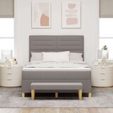 Box Postelja z vzmetnico z vzmetnico Taupe 160 x 200 cm blago, (5000141890) | Shoptok.si
