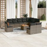 vidaXL 11-dijelni set vrtnih sofa od poliratana s jastucima sivi | shoptok.hr