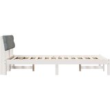 vidaXL Okvir kreveta s uzglavljem Bijela i svijetlosiva 120 x 200 cm | shoptok.hr