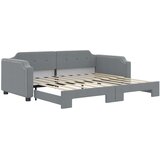  Dnevni krevet na razvlačenje svjetlosivi 100x190 cm od tkanine | shoptok.hr