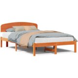  Krevet sa uzglavljem Smeđa 135x190 cm Masivna borovina | shoptok.hr