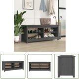 The Living Store Klop za čevlje siva 110x38x45,5 cm trdna borovina - Klop Za Čevlje, (21744655) | Shoptok.si