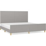  Posteljni okvir z vzglavjem svetlo siv 200x200 cm blago, (20794896) | Shoptok.si