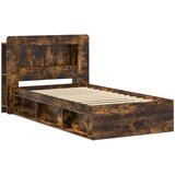  Okvir kreveta s pohranom Dimljeni hrast 90 x 200 cm | shoptok.hr