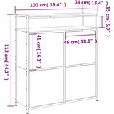 vidaXL Omarica za čevlje s 4 predali dimljeni hrast 100x34x112 cm | Shoptok.si
