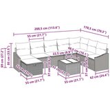 vidaXL 9-delni vrtni kavč set s blazinami iz sivega poly ratana | Shoptok.si