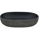 Nadgradni Nadpultni umivalnik siv in črn ovalen 59x40x14 cm ker | Shoptok.si