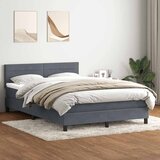  s oprugama i madracem tamnosivi 160x210 cm baršunasti | shoptok.hr