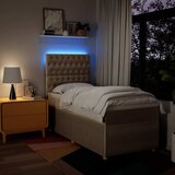  Krevet s oprugama i madracem krem 100 x 200 cm od tkanine | shoptok.hr