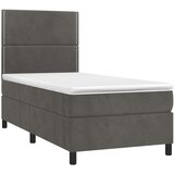 Box spring krevet s madracem tamnosivi 80 x 200 cm baršunasti | shoptok.hr