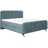 MID.YOU POSTELJA Z VZMETNICO 180 cm x 200 cm , les, tekstil, leseni material naravne barve, barve petroleja | Shoptok.si