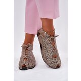 Maciejka Patterned Leather Ankle Boots Cene