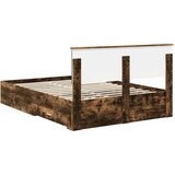  Okvir za krevet s uzglavljem Dimljeni hrast 150 x 200 cm | shoptok.hr