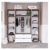 Hanah home nisan 1600-024 light walnutwhite wardrobe | Eponuda.com