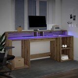  Radni stol s LED svjetlima 200x55x91 cm konstruirano drvo | Eponuda.ba