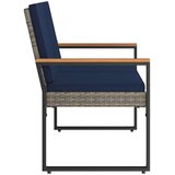  Zunanja klop z blazino Siva in mornarsko modra 107 x 61 x 80 cm, (5000272849) | Shoptok.si