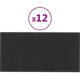  Zidna uzglavlja 12 pcs 60 x 30 cm Crna tkanina | shoptok.hr