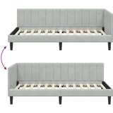 vidaXL Kutni okvir kreveta Svjetlosiva 100 x 200 cm Baršun | shoptok.hr