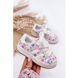 Boto Shiny Girls Sports Shoes With Flowers White Tessina Cene