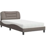 The Living Store Postelja z vzmetnico taupe 100x200 cm blago - Postelja, (21607579) | Shoptok.si