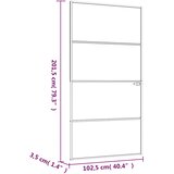 Sobna vrata bijela 102x201,5 cm kaljeno staklo i aluminij tanka | shoptok.hr