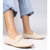 Gemre Beige elegant eco-suede loafers Palmarina | Shoptok.si