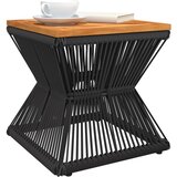  Stolić sa žičanom bazom crni 38x38x38 cm masivno drvo bagrema | shoptok.hr