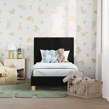  Okvir kreveta za malu djecu s naslonom Crna 70 x 140 cm tkanina | shoptok.hr