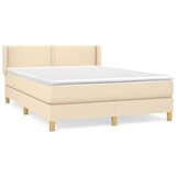  Krevet s oprugama i madracem krem 140 x 190 cm od tkanine | shoptok.hr