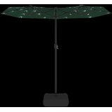  Dvostruki vrtni suncobran s LED svjetlima zeleni 316 x 145 cm | shoptok.hr