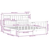 Krevet s regalom za knjige bez madraca 180x200 cm od borovine | shoptok.hr