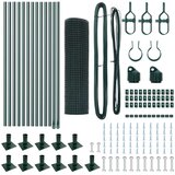 vidaXL Zavarena Mreža Ograde s 13 Flanširanim Stupovima Zeleni 0.5x25 m Čelik | shoptok.hr
