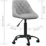 vidaXL Pisarniški stol svetlo siv žamet | Shoptok.si