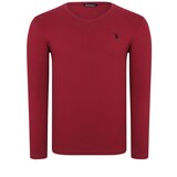 Dewberry TRIPLE SET T8587 V-NECK MEN'S SWEATSHIRT-BLACK-ANTHRACITE-BURGUNDY | Shoptok.si